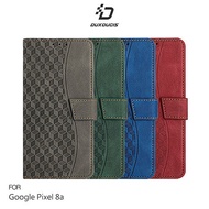 DUX DUCIS Google Pixel 8a 菱格紋側翻皮套 插卡 可立 磁扣 保護套 手機套 防摔套墨綠色