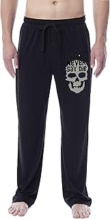 The Goonies Mens' Movie Film Never Say Die Skull Sleep Pajama Pants (Medium) Black