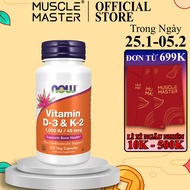 Thực Phẩm Bổ Sung Tăng Sức Đề Kháng Săn Chắc Xương NOW Vitamin D3 + K2 120 Viên