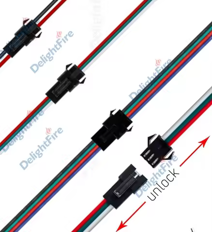2 3 4 Pin JST SM Connector Cable 22 20 AWG Male Female Plug Wire Connector For RGB WS2812B Led Strip
