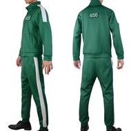 Squid Game Jacket Pants Round Six Men Women Costumes Cosplay Sports Zipper 456 Removable Number Pock