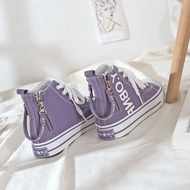 Side-Zip High-Top Canvas Shoes - Women's Casual | Spring/Summer