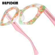 HEPIDEM Acetate Gọng kính phụ nữ 2025 New quá khổ gọng lớn Mắt Mèo Kính mắt nữ thời trang thương hiệ