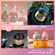 [Ready Stock] Seasoning Bottle With Spoon Condiments Container Bottle Spice Jar Glass Oil Bottle