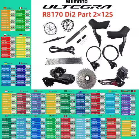 Shimano Ultegra R8170 Di2 Groupset 2x12S R8170 Brake R8150 FD RD R8100 Cassette M8100 Chain No Crank