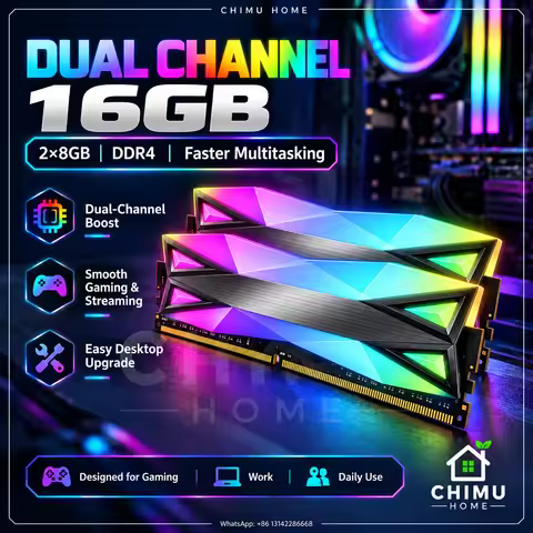 【CHIMU HOME】DDR4 RGB Desktop Gaming RAM 8GB 16GB 32GB 3200MHz 3600MHz for XPG D60G Diamond Heatsink
