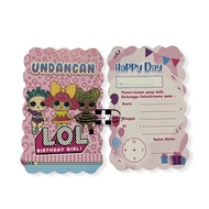 Ready to ship] LOL birthday invitation card LOL SURPRISE character invitation card/