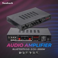 Sunbuck Audio Bluetooth 5.0 Amplifier 5 Ch Remote 2000W - AV-298BT