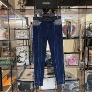 店鋪現貨：LV路易威登皮腰直筒褲腳拉鍊開口牛仔褲 38碼