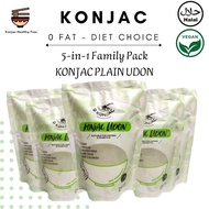 [5-in-1 Family Combo] Keto Udon 0 lemak Konjac 0fats Konjac Udon Noodle Diet Choice HALAL