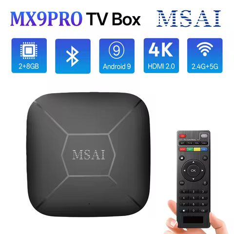 MSAI 4K Android TV Box with HDMI 2.0 HDR10 5G Dual-Band WiFi & Bluetooth Voice Control 4K Amlogic S9