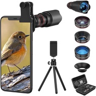 Selvim Phone Camera Lens Phone Lens Kit 4 in 1, 22X Telephoto Lens, 235 Fisheye Lens, 0.62X Wide Angle Lens, 25X Macro Lens, Compatible with iOS iPhone 10 8 7 6 6s Plus X XS XR An