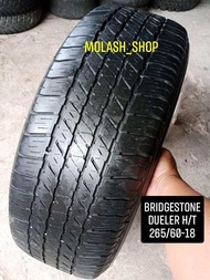 BAN PAJERO FORTUNER RANGER RING 18 BRIDGESTONE DUELER H/T SIZE 265/60-18 TUBELESS KONDISI 2ND COPOTAN