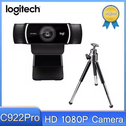 Original Logitech C922 Pro Stream Webcam 1080P Camera for HD Video Streaming & Recording 720P at 60F