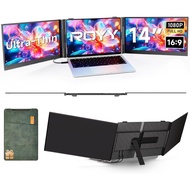 ROYY 14" Double Laptop Screen Extender, 0.18" Ultra-Thin Portable Monitor, FHD 1080P Dual Computer S