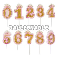 LILIN Crown Number Candles