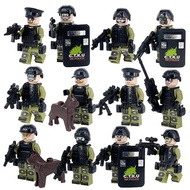 เลโก้ทหารตำรวจหน่วยรบพิเศษ  ชุด12ตัว พร้อมอาวุษเสื้อเกราะ lego SWAT