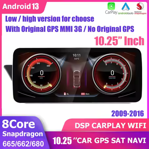 10.25''Car GPS Radio Stereo CarPlay Navigation Multimedia Player For AUDI A4L A4 B8 A5 MMI Android 1