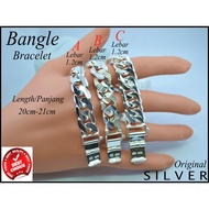 Bangle Silver For Men 925s (Lebar1.2cm)Dewasa Rantai Tangan）