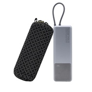 Breathable Fabric Power Bank Carrying Pouch, Dual Zipper Storage Case with Carabiner for Xiaomi PB11