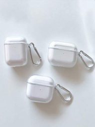 Airpods保護殼,透明柔軟tpu材質,適用於apple Airpods 1/2無線充電盒,帶有鑰匙扣