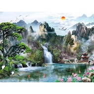 Print Poster, WATERFALL VIEW, JUMBO Size, 100x70cm & 150x100cm & 200x100cm/ Print Painting/ Wall Dec