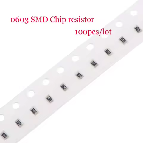 100Pcs 1% 0603 0R to 10M SMD Chip Fixed resistor 0 10 22 150 220 470 510 ohm 1K 3.3K 4.7K 10K 100K 4