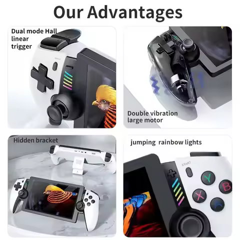 FLLAPT M28 handheld game console 7.1 Inch IPS Screen supports large-scale PS2 games, 3D dual joystic