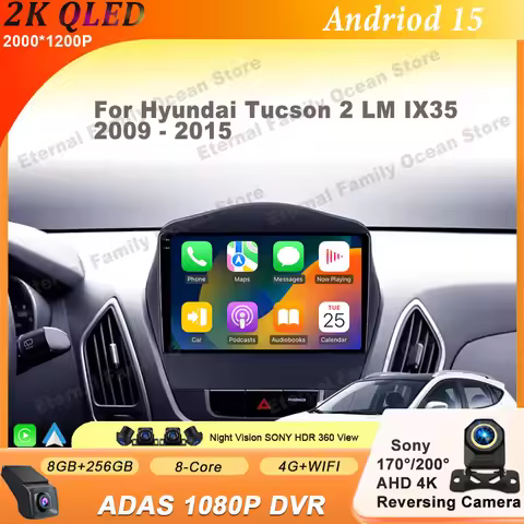 Android 15 Carplay Auto Car Radio For Hyundai Tucson 2 LM IX35 2009 2010 2011 2012 2013 2014 2015 Mu