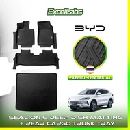 BYD Sealion 6 2024 to 2025 5D EXCELLENT Premium Material Deep Dish Matting + Rear Cargo Trunk Tray