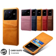 Vivo X80 Pro X Note X70 Pro Plus X50E Luxury Slim Card Slot Wallet PU Leather Case Shockproof Phone Cover