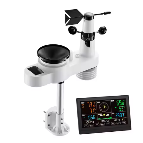 SucceBuy 5-in-1 Solar Powered Wi-Fi Weather Station for Weather Forecast, Wind Speed Direction, Temp