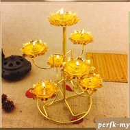[PerfkMY] Vintage Style Metal Candle Stand Buddha Ghee Lamp Holder Temple Buddha Hall Home Decor Bud