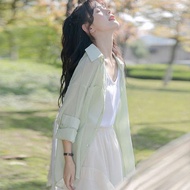 cotton blouse top women Lonjakan pelepasan ~ Pakaian wanita Eropah sifon tulle pelindung matahari wa