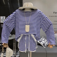 Cobalt blue striped tracksuit Set