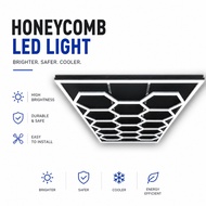 672W Hexagon LED Garage Light 2.4x4.8M Honeycomb Ceiling Lamp for Car Wash Workshop Auto Repair Shop