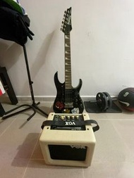 Ibanez Mikro with soft case and With Vox Mini Amplifier