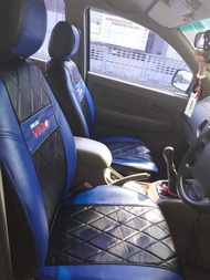 หุ้มเบาะ TOYOTA VIGO CHAMP ( cab ) 1 คู่หน้าหนังตรงรุ่น สีน้ำเงิน-ดำ ลาย VIP  วิธีการติดตั้งใช้งานสวมทับเบาะเดิมในรถ พร้อมส่ง