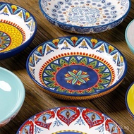 European Ceramic Soup Plate Creative Household Deep Dish Plate9Inch nice-looking round salad pasta p