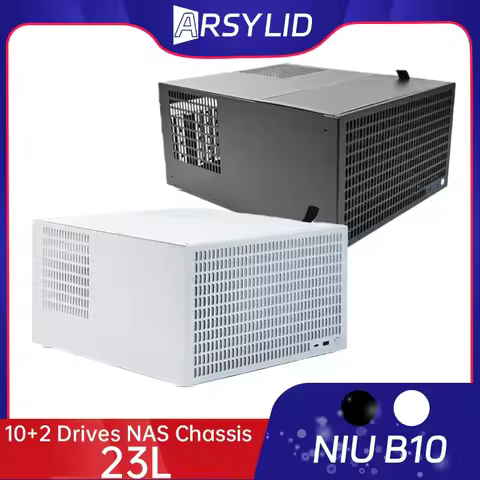 NIU B10 10 Drive NAS Chasis ATX Montherboard PSU 245mm Graphics Card AIO for Synology Storage