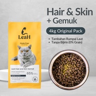 LeaH 4kg Hair and Skin Gemuk (34% Protein) Premium Makanan Kucing Tanpa Bijirin Cat Kibbles BSH