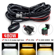 wsustore--Car Work Light Switch Light Bar Motorcycle Power Wiring Harness for Car Boat Truck 480W Ca