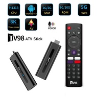 TV98 ATV Stick Smart TV Stick Android 14 BT5.0 Allwinner H313 4G 5G Wifi 2GB 16GB Kotak TV HD 8K 4K 