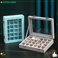 AVOCAYY Jewellery Organiser Storage, Multi-function 12 /24 Grid Velvet Ring Box Tray, Exquisite Port