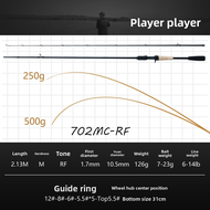 Lakepatrol Player FUJI O 4-12LB ไกด์เบ็ดตกปลาความรุนแรง5-18G คันเบ็ดสปินนิ่งหนักโยนยาว1.98M/2.1M/2.4