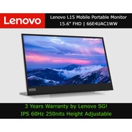 Lenovo L15 Mobile Monitor 15.6" FHD | 66E4UAC1WW | IPS 60Hz 250nits Height Adjustable | 3YRS Warranty | Portable Monitor
