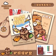Kapibara Passport Book Protective Case Cute Boarding Pass Card Case Portable Bag Portable Travel Doc