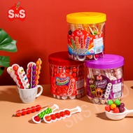 Fruit Flavored Skewers Gummy With Jam Filling Inside Strawberry / Orange / Watermelon / Eyeball Swee