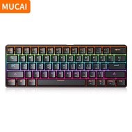 MUCAI MK61 Mechanical Keyboard Portable 61 Keys RGB LED Backlit USB Wired Office/Gaming Keyboards fo