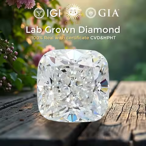 Cushion Cut Lab Grown Diamond D-E VVS Synthetic diamond HPHT CVD diamond With IGI GIA Certificate Lo